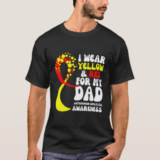 Camiseta Uso Rojo Amarillo Para Mi Papá Hepatitis Autoinmun