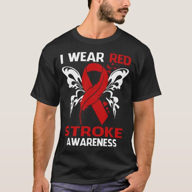 Camiseta Uso Rojo Para Concienciar A STROKE (Anverso)