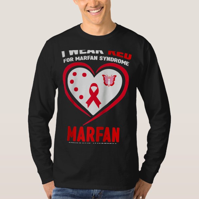 Camiseta Uso rojo para el síndrome de Marfan Conciencia Rag (Anverso)