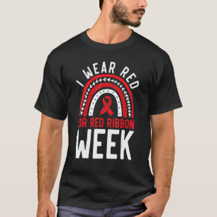 Camiseta Uso Rojo Para La Semana De La Cinta Roja Concienci