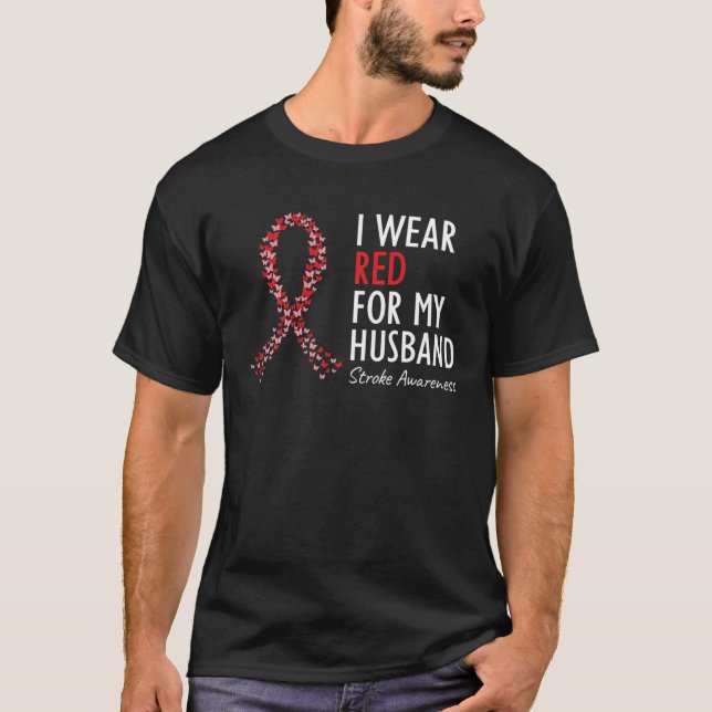 Camiseta Uso Rojo Para Mi Esposo Concienciación Survivo (Anverso)