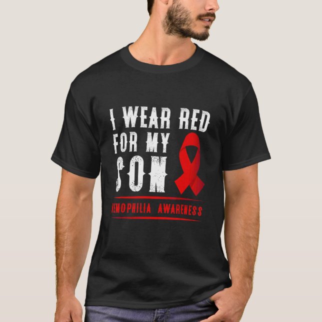 Camiseta Uso Rojo Para Mi Hijo Cinta De Concienciación Sobr (Anverso)