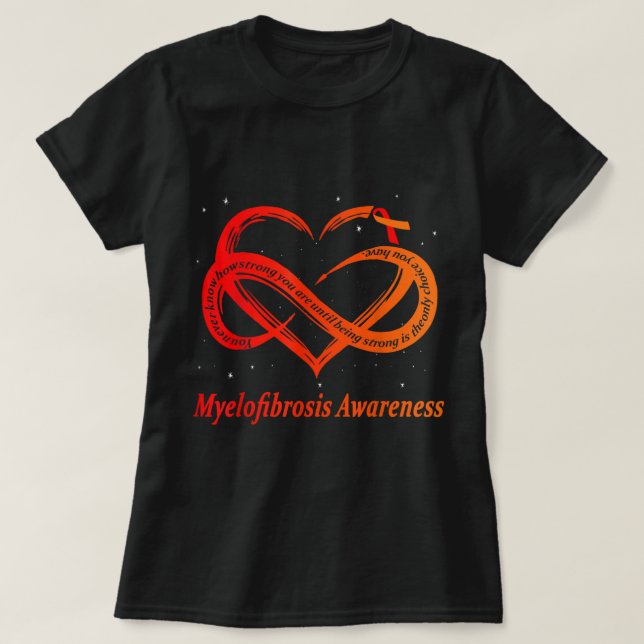 Camiseta Uso Rojo Y Naranja Para La Conciencia Sobre La Mie (Diseño del anverso)
