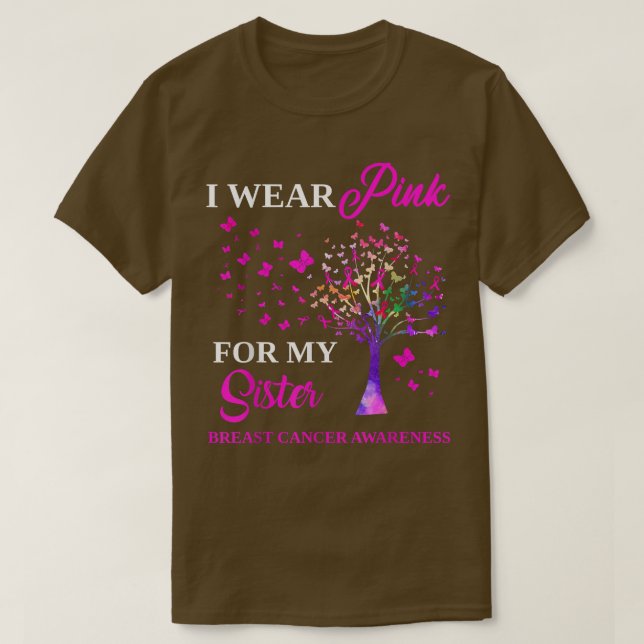 Camiseta Uso Rosa Para Concienciar A Mi Hermana Sobre El Cá (Diseño del anverso)