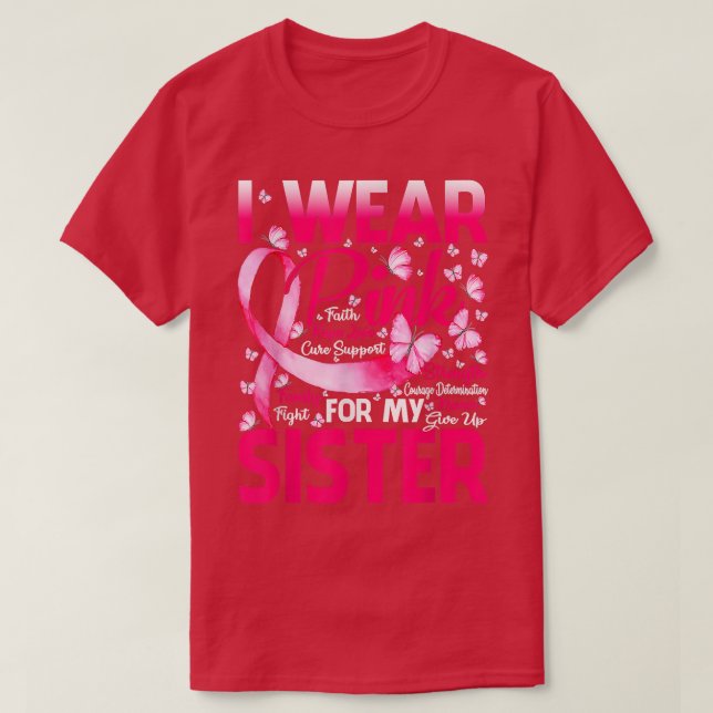 Camiseta Uso Rosa Para Concienciar A Mi Hermana Sobre El Cá (Diseño del anverso)