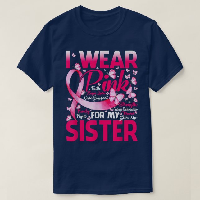 Camiseta Uso Rosa Para Concienciar A Mi Hermana Sobre El Cá (Diseño del anverso)