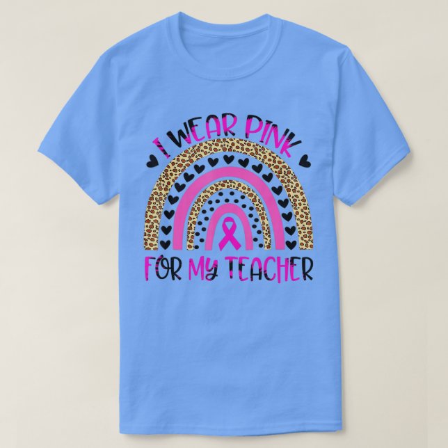 Camiseta Uso Rosa Para Concienciar A Mi Maestra Sobre El Cá (Diseño del anverso)