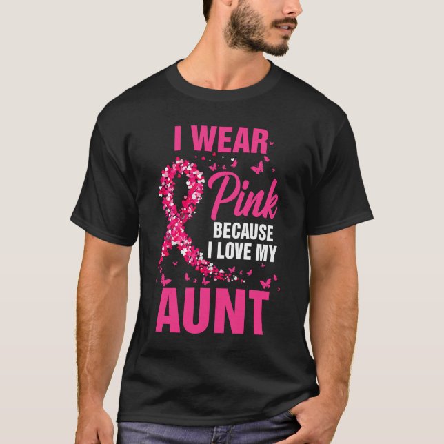 Camiseta Uso Rosa Para Concienciar A Mi Tía Sobre El Cáncer (Anverso)