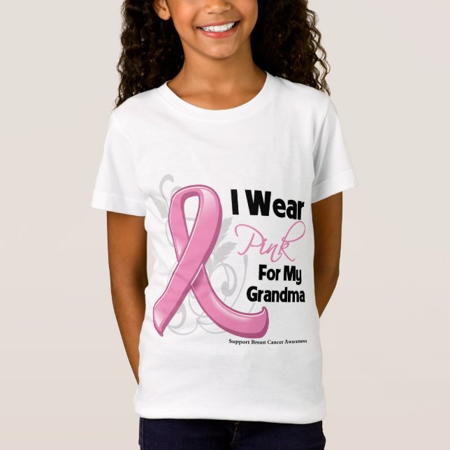 Camiseta Uso Rosa Para Mi Abuela - Cáncer De Mama (Anverso)