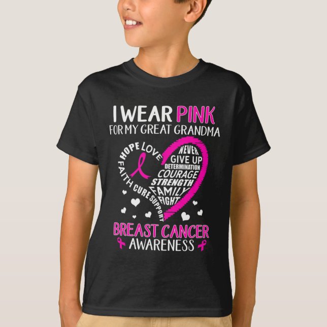 Camiseta Uso Rosa Para Mi Abuela, Cáncer De Mama, Awa (Anverso)