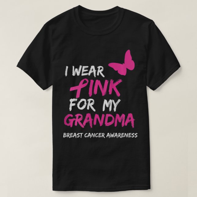 Camiseta Uso rosa para mi abuela Cinta de Cáncer de Mama Bu (Diseño del anverso)