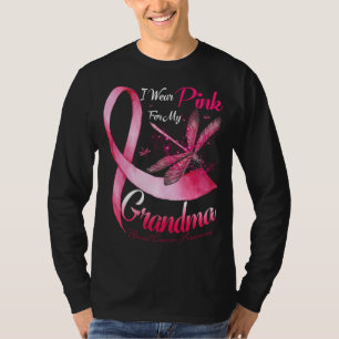 Camiseta Uso Rosa Para Mi Abuela Dragonfly Cinta Rosa B