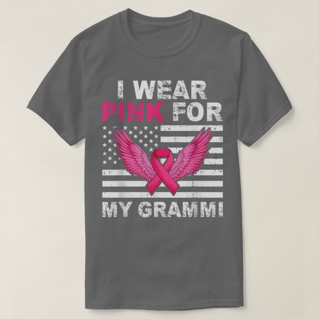 Camiseta Uso Rosa Para Mi Cance De Cinta Rosa Grammi (Diseño del anverso)