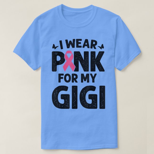 Camiseta Uso Rosa Para Mi Cáncer De Mama De Mariposa Gigi (Diseño del anverso)