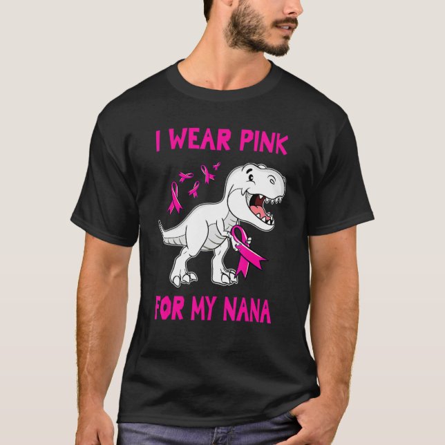 Camiseta Uso Rosa Para Mi Cinta Rosa NANA TRex Dinosaurio (Anverso)