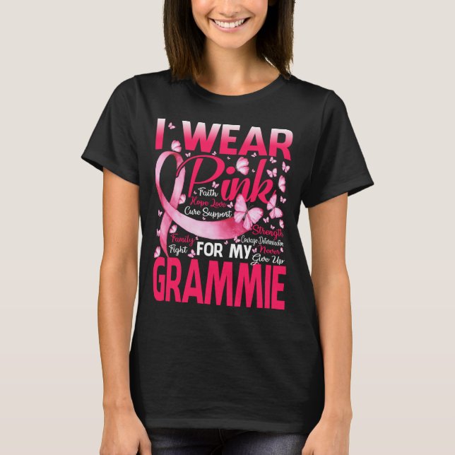 Camiseta Uso Rosa Para Mi Conciencia Grammie Sobre El Cánce (Anverso)