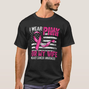 Camiseta Uso Rosa Para Mi Esposa Bandera De Cinta Rosa Ca D
