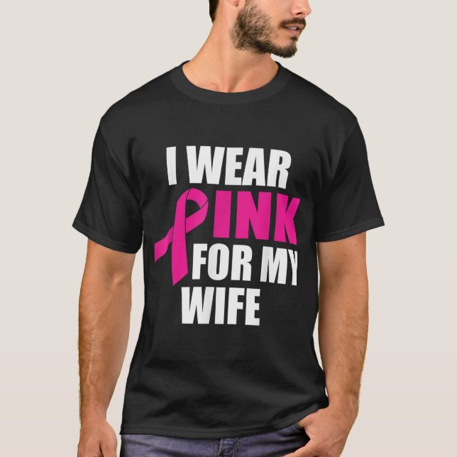 Camiseta Uso Rosa Para Mi Esposa Cáncer De Mama (Anverso)