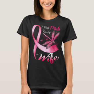 Camiseta Uso Rosa Para Mi Esposa Dragonfly Cáncer De Mama