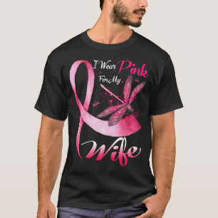 Camiseta Uso Rosa Para Mi Esposa Dragonfly Cáncer De Mama