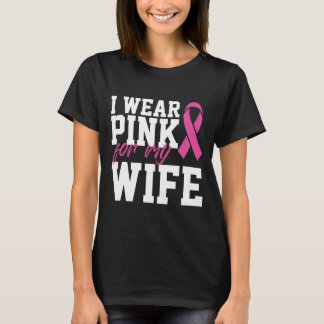Camiseta Uso Rosa Para Mi Esposa Mes De Cáncer De Mama