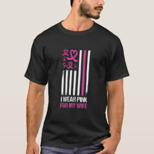 Camiseta Uso Rosa Para Mi Esposa Mes De Cáncer De Mama Apoy