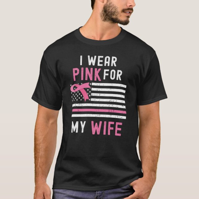 Camiseta Uso Rosa Para Mi Esposa Ri De Concienciación Sobre (Anverso)