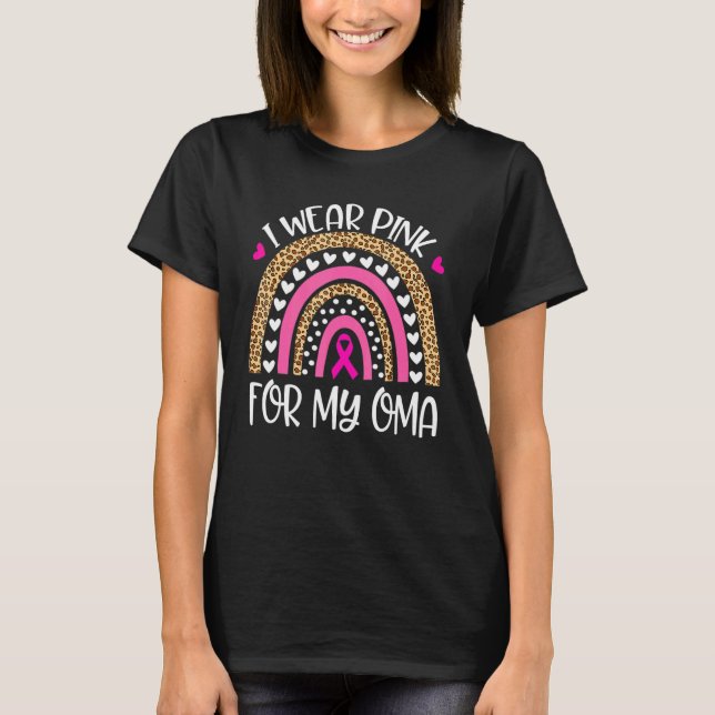 Camiseta Uso Rosa Para Mi Familia De Leopardo Arcoiris Rosa (Anverso)
