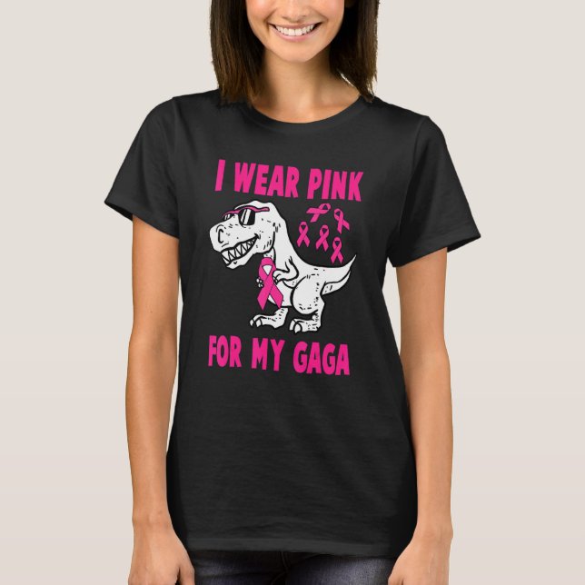 Camiseta Uso Rosa Para Mi Gaga Rex Dinosaur Ribbon Toddle (Anverso)
