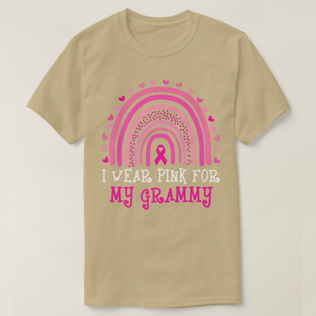 Camiseta Uso Rosa Para Mi Grammy Cáncer De Mama Pink Heart (Diseño del anverso)