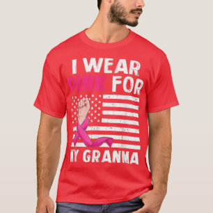 Camiseta Uso Rosa Para Mi Granma Cinta Rosa Cance De Pechug