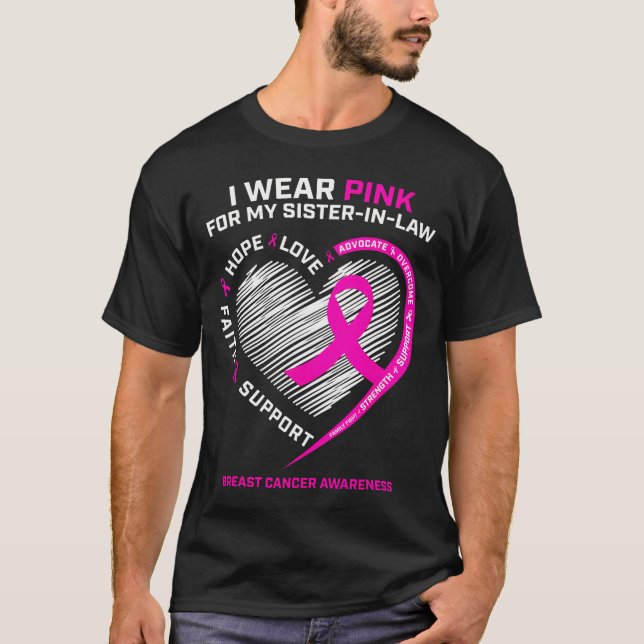 Camiseta Uso Rosa Para Mi Hermana En La Ley, El Cáncer De M (Anverso)