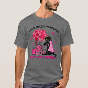 Camiseta Uso Rosa Para Mi Hija Brea De Calabaza De Gato Neg