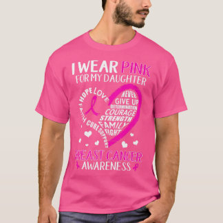 Camiseta Uso Rosa Para Mi Hija Cinta Cáncer De Mama A