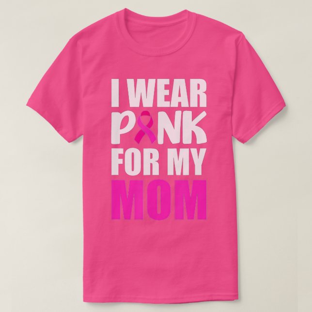 Camiseta Uso Rosa Para Mi Mamá Cáncer De Mama De Cinta Rosa (Diseño del anverso)