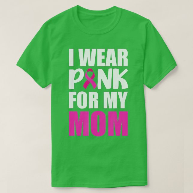Camiseta Uso Rosa Para Mi Mamá Cáncer De Mama De Cinta Rosa (Diseño del anverso)