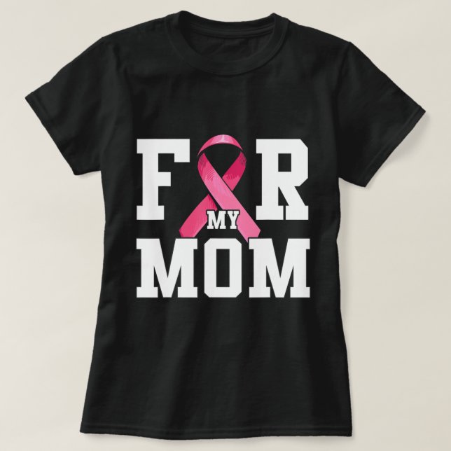 Camiseta Uso Rosa Para Mi Mamá Cáncer De Mama De Cinta Rosa (Diseño del anverso)
