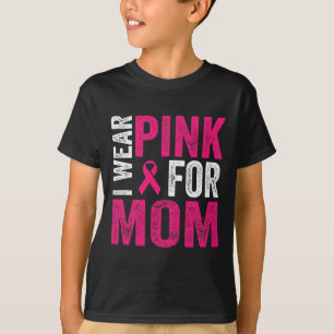 Camiseta Uso Rosa Para Mi Mamá Cáncer De Mama De Cinta Rosa