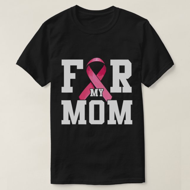 Camiseta Uso Rosa Para Mi Mamá Cáncer De Mama De Cinta Rosa (Diseño del anverso)