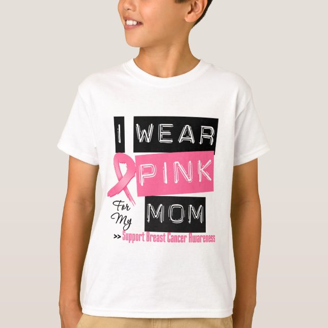Camiseta Uso Rosa Para Mi Mamá Con Cáncer De Mama (Anverso)