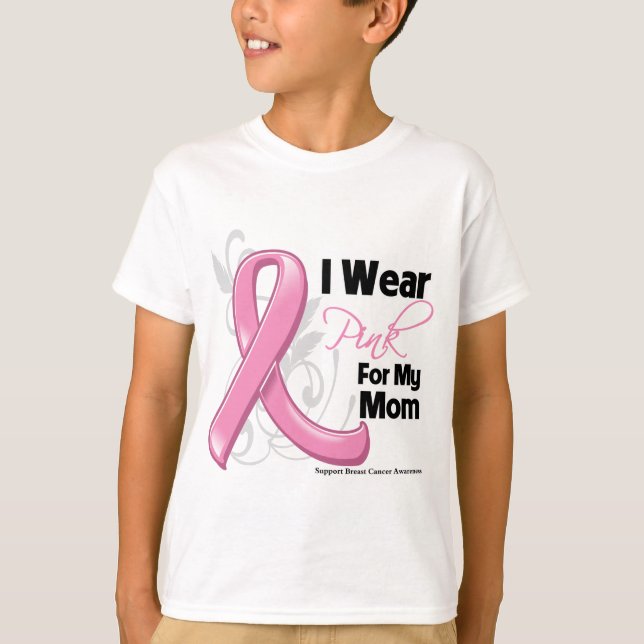 Camiseta Uso Rosa Para Mi Mamá - Conciencia Sobre El Cáncer (Anverso)