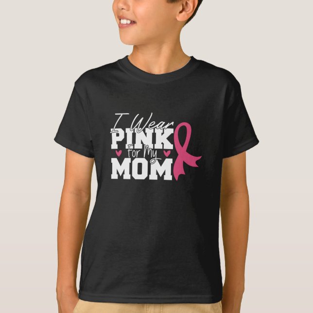 Camiseta Uso Rosa Para Mi Mamá Concienciación Sobre El Cánc (Anverso)