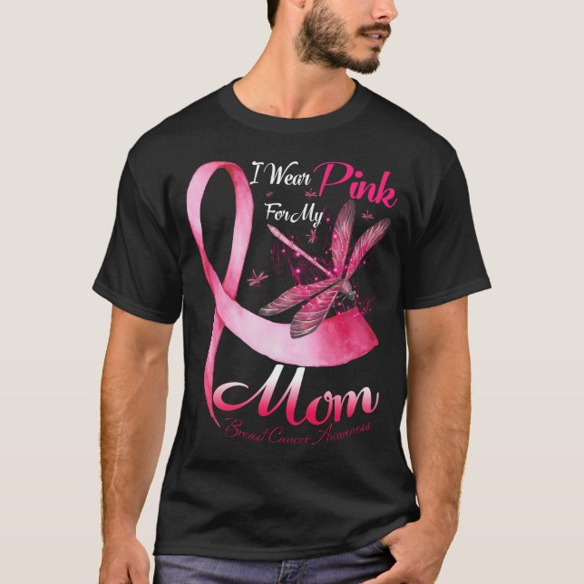 Camiseta Uso Rosa Para Mi Mamá Concienciación Sobre El Cánc (Anverso)