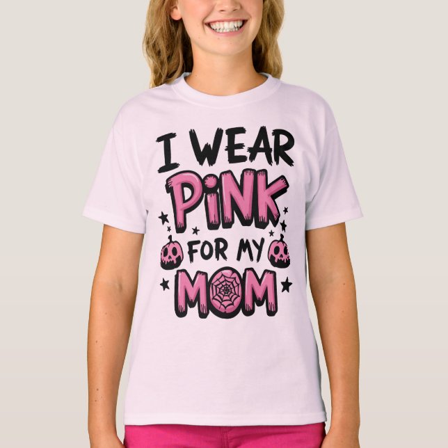 Camiseta Uso Rosa Para Mi Mamá Concienciación Sobre El Cánc (Anverso)
