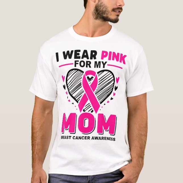 Camiseta Uso Rosa Para Mi Mamá Concienciación Sobre El Cánc (Anverso)