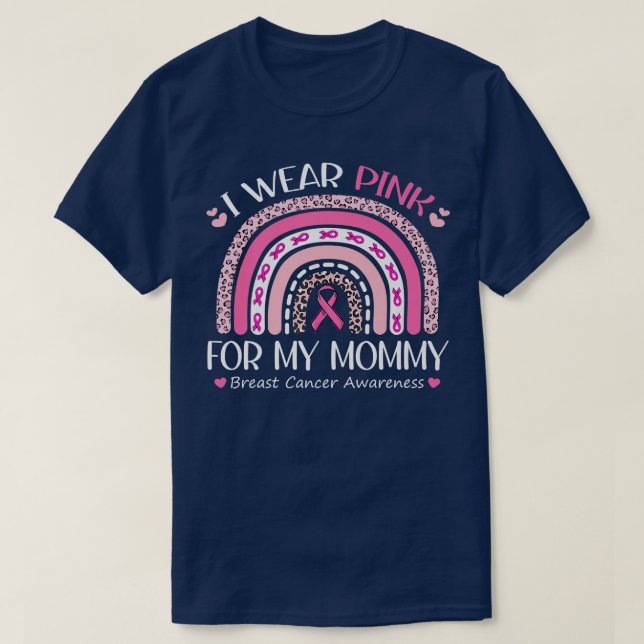 Camiseta Uso Rosa Para Mi Mamá Leopardo Rosa Brea Arcoiris (Diseño del anverso)