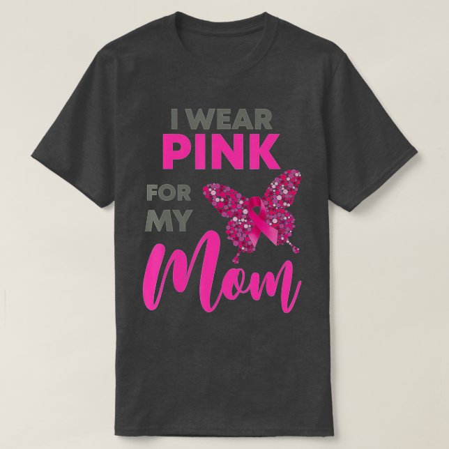 Camiseta Uso Rosa Para Mi Mamá Para Concienciar Sobre El Cá (Diseño del anverso)