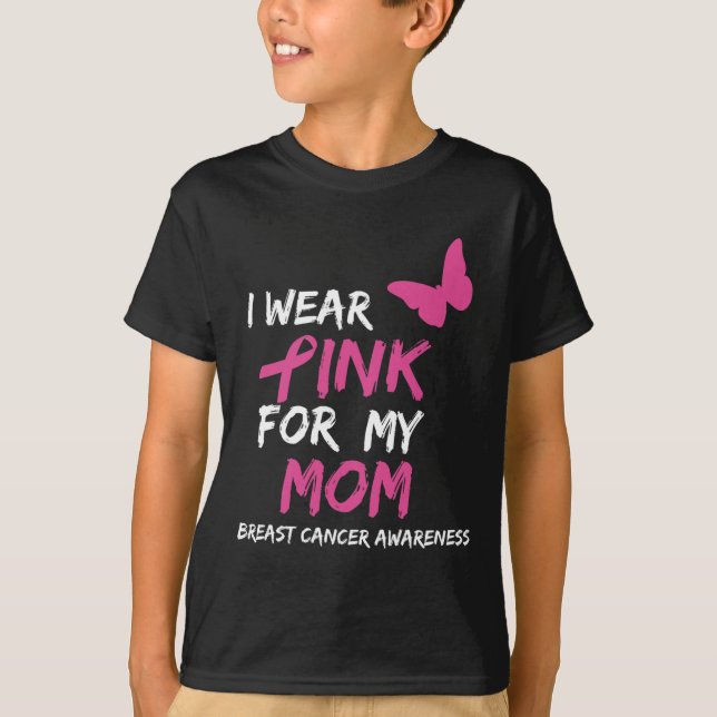Camiseta Uso Rosa Para Mi Mamá, Rib De Concienciación Sobre (Anverso)