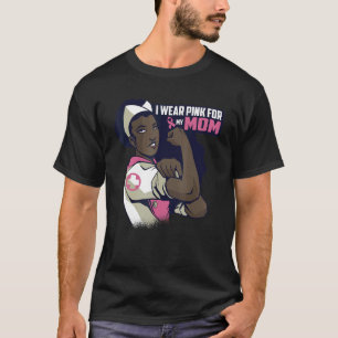 Camiseta Uso Rosa Para Mi Mamá Ribbon Melanin Black Q