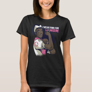 Camiseta Uso Rosa Para Mi Mamá Ribbon Melanin Black Q